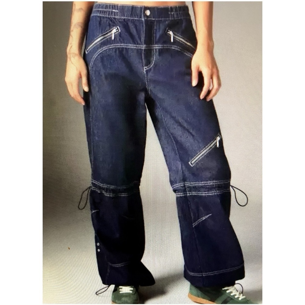 Urban‎ Outfitters Silence + Noise Wide Leg Baggy Jean Denim 34 Skater Core NEW